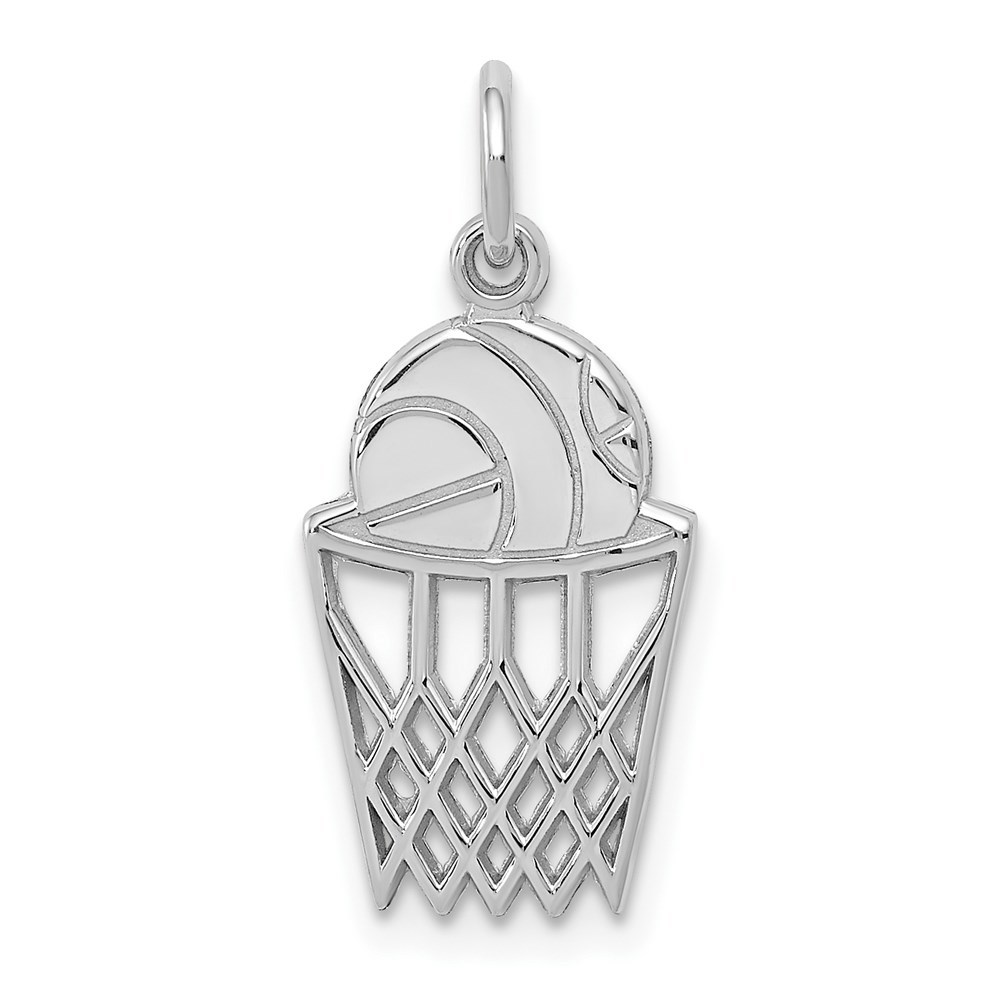 14k White Gold Genuine Sports Basketball Charm